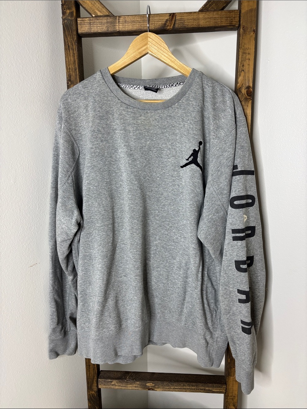 Air Jordan Gray Crewneck Sweatshirt with Black Jumpman Size XXL